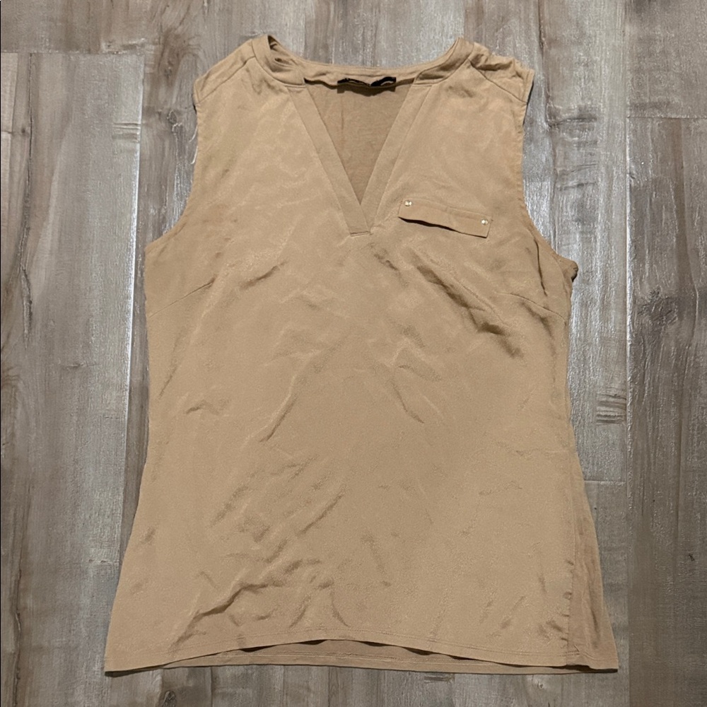 The Limited Tan Sleeveless Blouse, Sz M